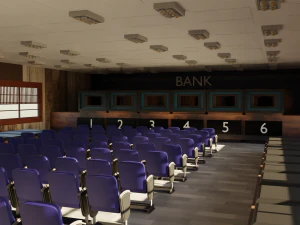 Bank Interior 3D Model