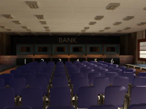 Bank Interior 3D Model
