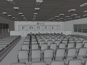 Bank Interior 3D Model