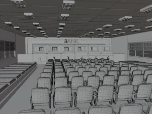 Bank Interior 3D Model