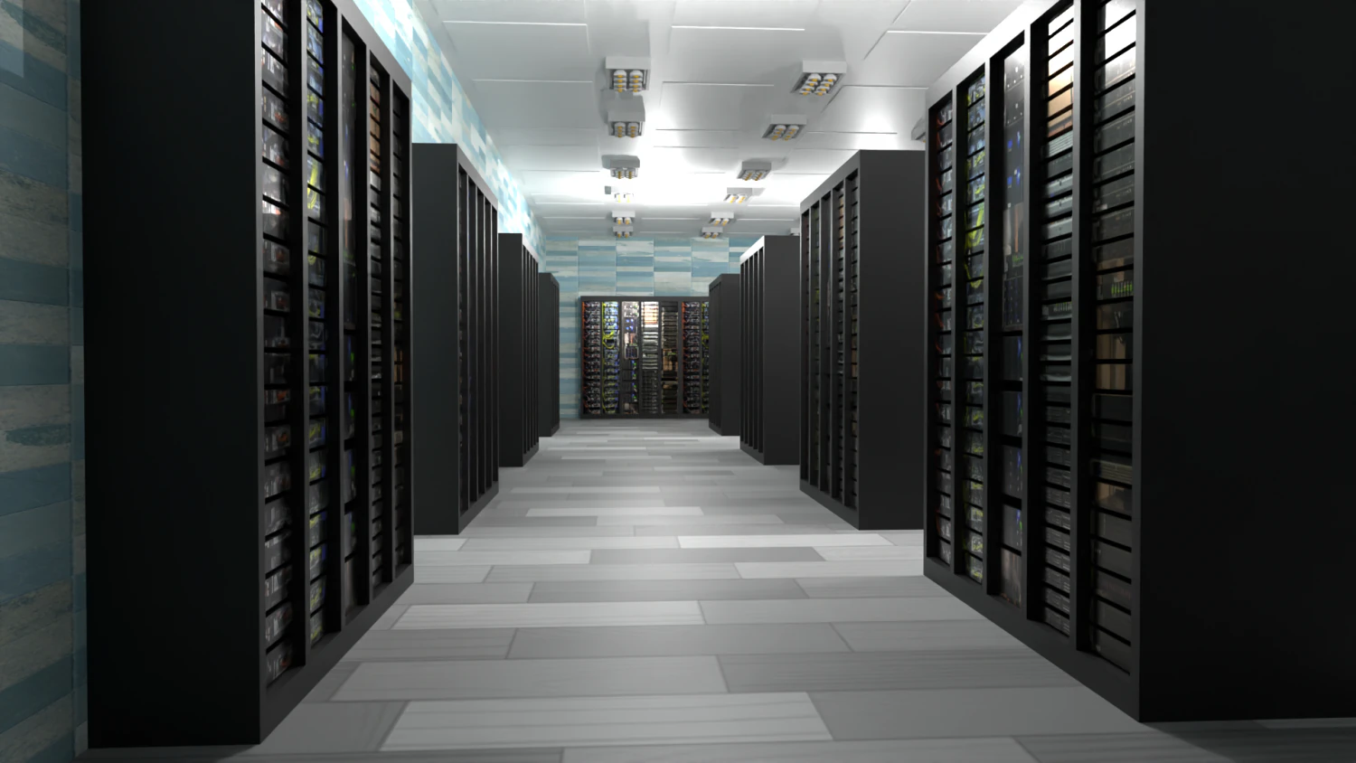 Data Communication Server Room 3D Model .c4d .max .obj .3ds .fbx .stl .blend 