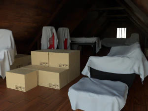 Attic Interior 3D Model