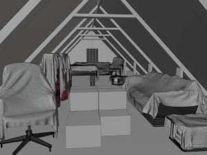 Attic Interior 3D Model