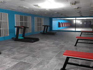 Fitness hall - sports equipment 3D Модель