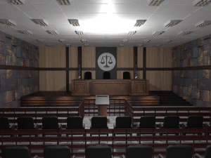 Court Room Interior 3D Model