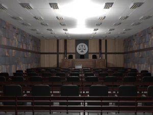 Court Room Interior 3D Model