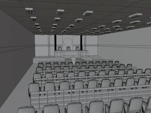 Court Room Interior 3D Model