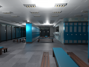 Modern Gym Locker Room 3Dモデル