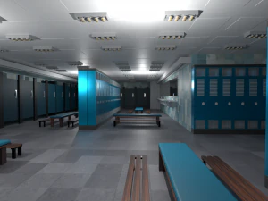 Modern Gym Locker Room 3D Model