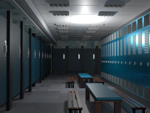Modern Gym Locker Room 3D Model