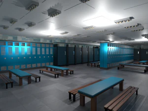 Modern Gym Locker Room 3D Model