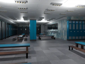 Modern Gym Locker Room 3D Model