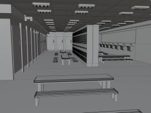 Modern Gym Locker Room 3D Model