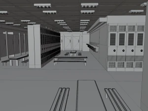 Modern Gym Locker Room 3D Model