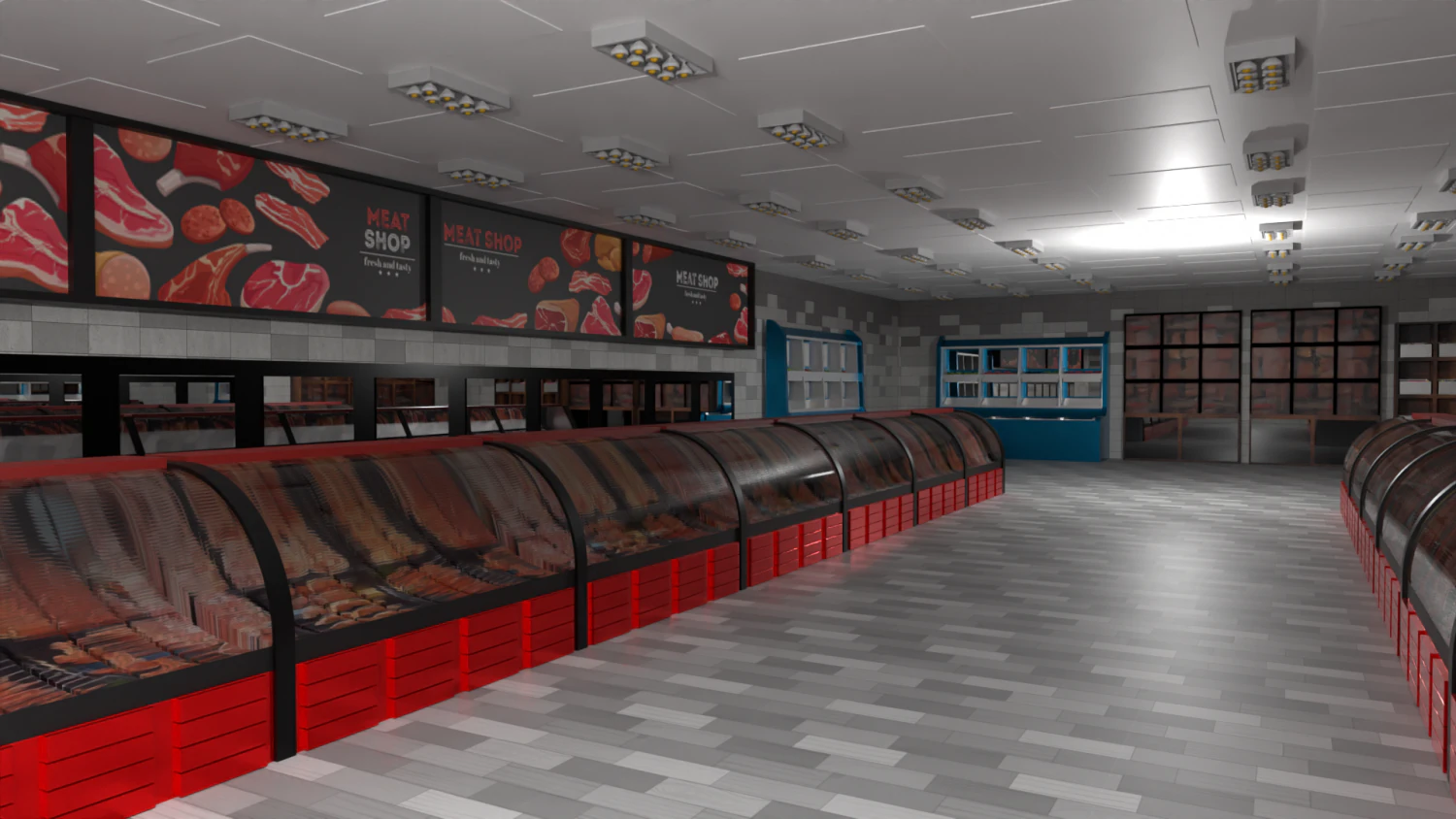 Butcher Shop 3D Model .c4d .max .obj .3ds .fbx .stl .blend 