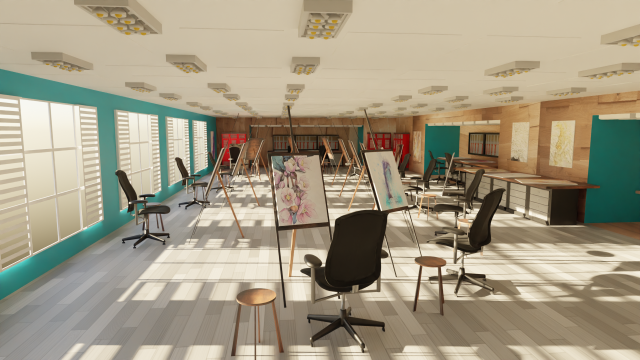 Art Workshop - Painting Workshop Model 3D .c4d .max .obj .3ds .fbx .stl .blend 