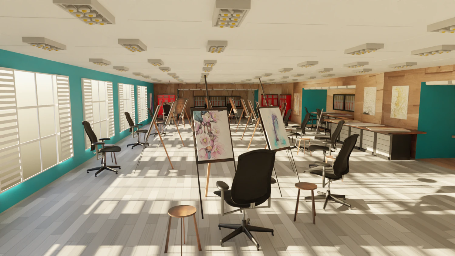 Art Workshop - Painting Workshop 3D Model .c4d .max .obj .3ds .fbx .stl .blend 