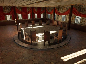 Council Hall - Round Table 3D Model