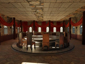 Council Hall - Round Table 3D Model