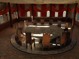 Council Hall - Round Table 3D Model
