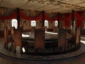Council Hall - Round Table 3D Model