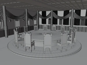 Council Hall - Round Table 3D Model