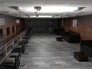 BarberShop Interior 3D Model