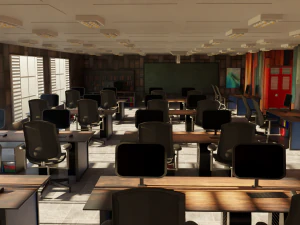 Aula informatica scolastica Modello 3D