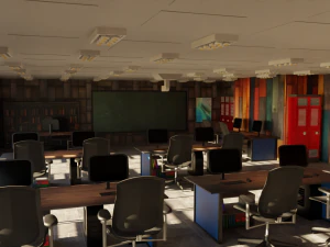 School Computer Classroom 3D Model