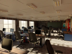 School Computer Classroom 3D Model