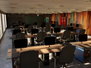 School Computer Classroom 3D Model