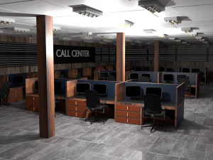 Interno del call center Modello 3D