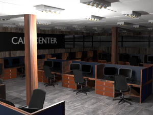 Call Center Interior 3D Model