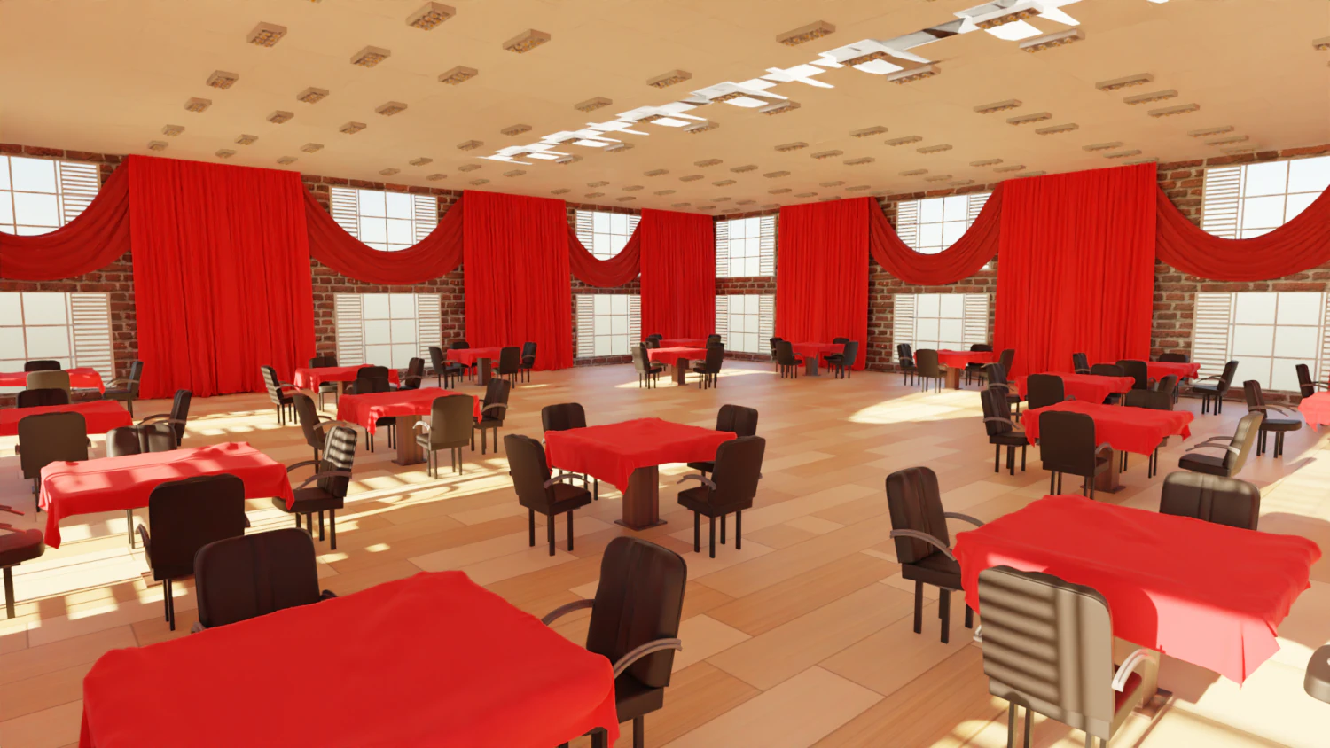 Ballroom Interior 3D Model .c4d .max .obj .3ds .fbx .stl .blend 