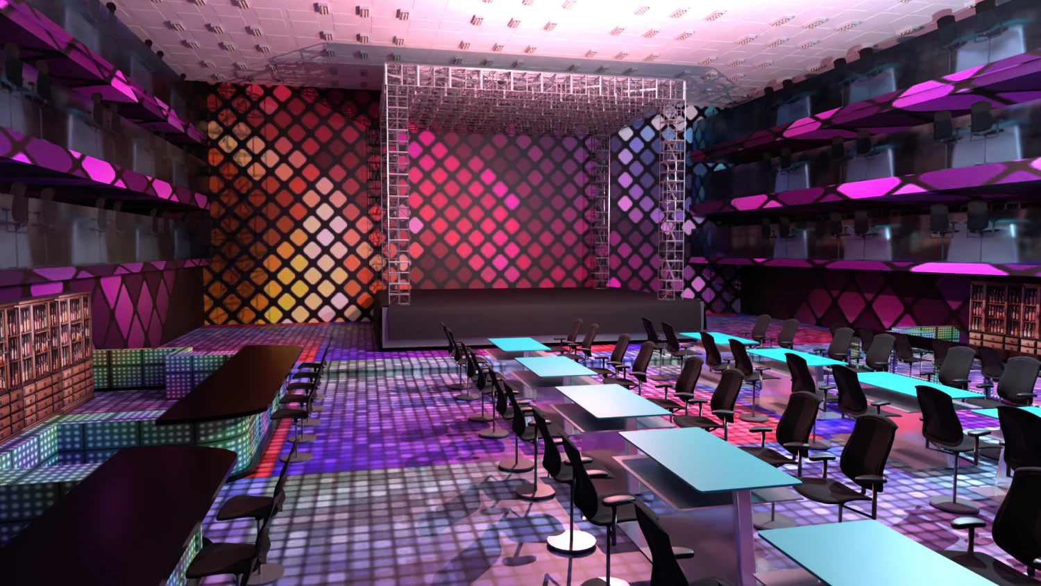 Concert Stage Disco 3D Model .c4d .max .obj .3ds .fbx .stl .blend 