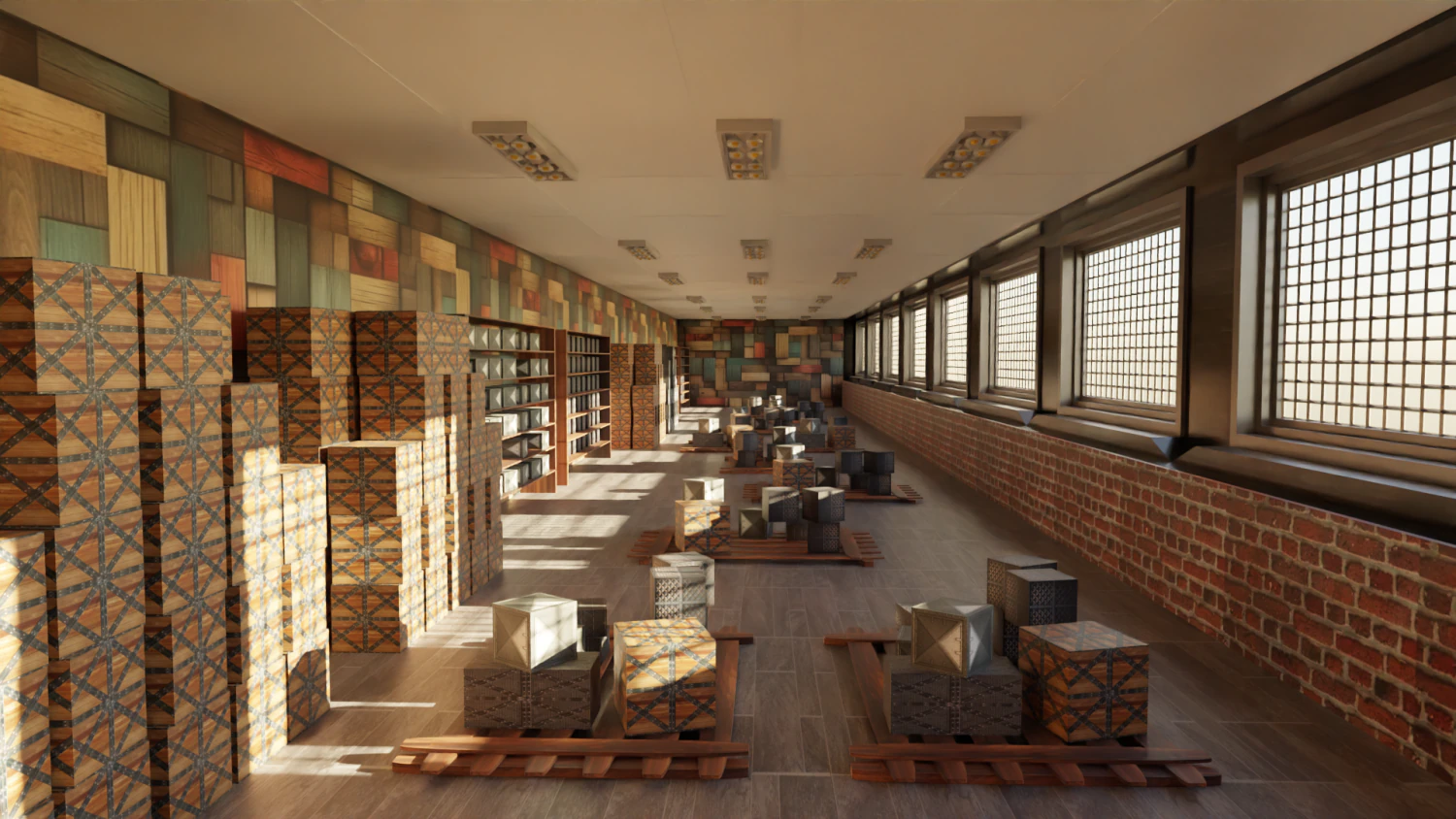 Corridor Warehouse 3D Model .c4d .max .obj .3ds .fbx .stl .blend 