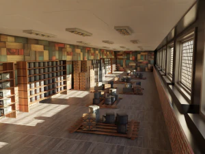 Corridor Warehouse 3D Model