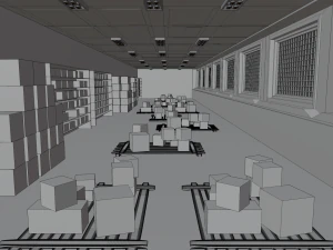 Corridor Warehouse 3D Model