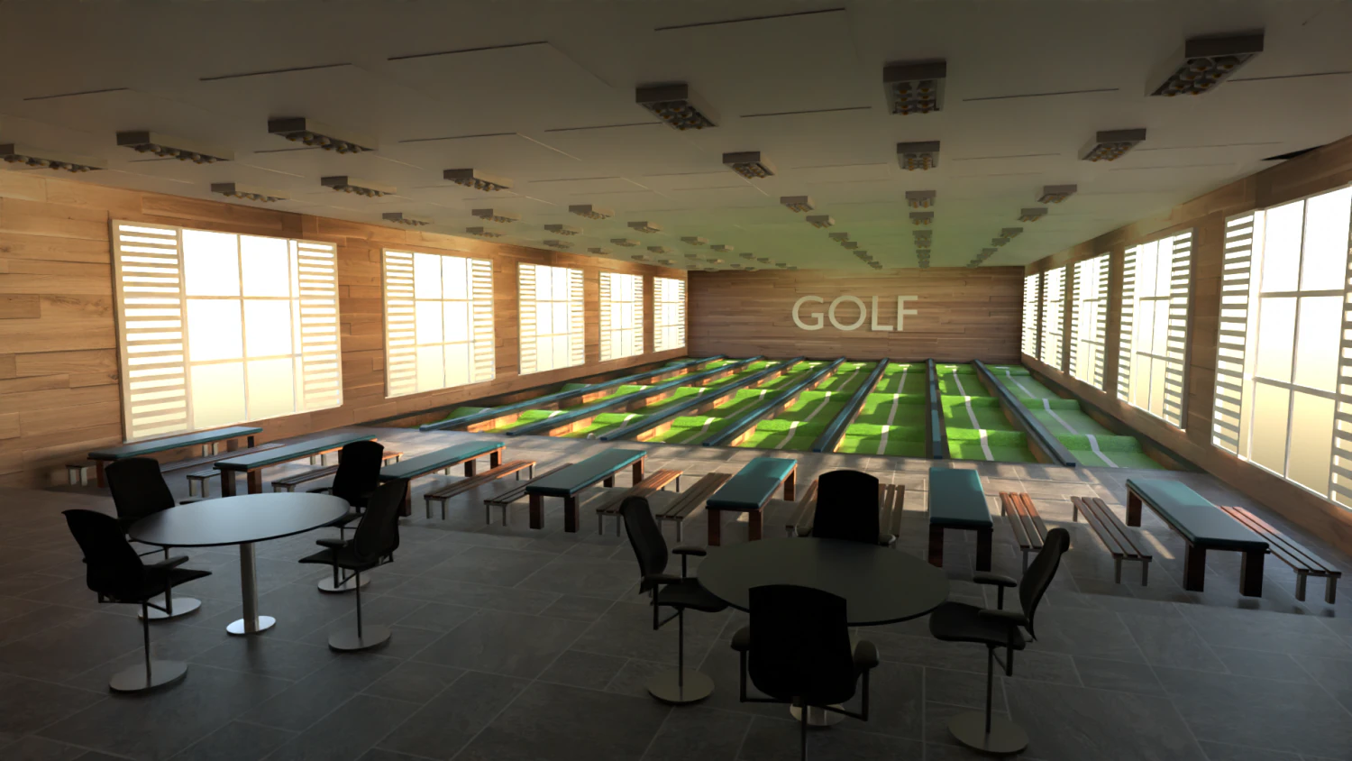 Golf Course Interior 3D Model .c4d .max .obj .3ds .fbx .stl .blend