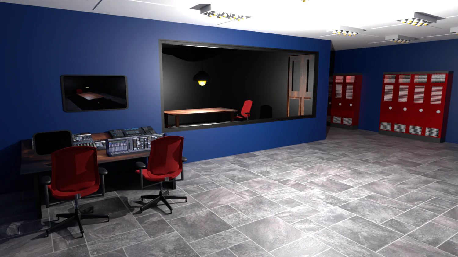 Interrogation room 3D Model .c4d .max .obj .3ds .fbx .stl .blend