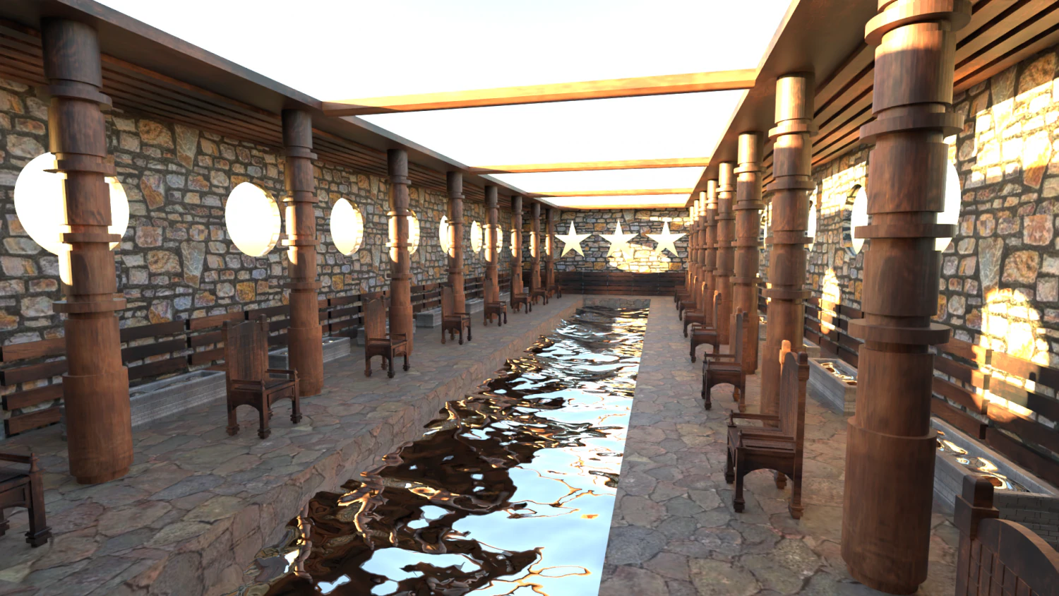 Grand hall - Classic Interior 3D Model .c4d .max .obj .3ds .fbx .stl .blend 