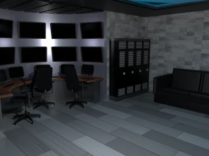 Sala de controle de seguran&ccedil;a Modelo 3D