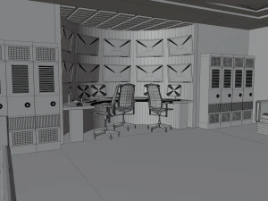 Sala de controle de seguran&ccedil;a Modelo 3D