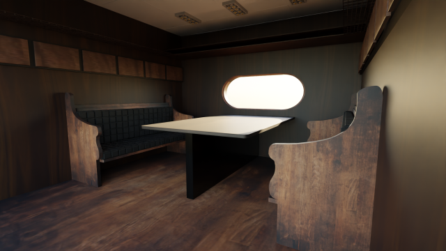 Old Train Interior 3D Model .c4d .max .obj .3ds .fbx .stl .blend 