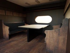 Interno del vecchio treno Modello 3D