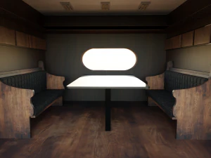 Old Train Interior 3D Model