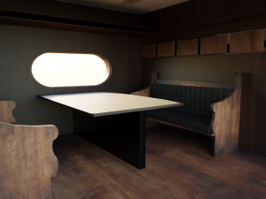Old Train Interior 3D Model