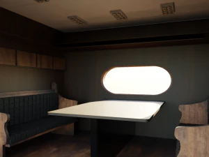Old Train Interior 3D Model