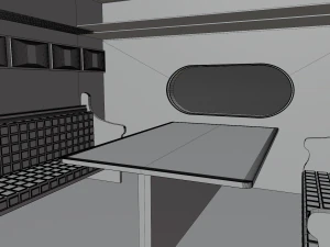 Old Train Interior 3D Model