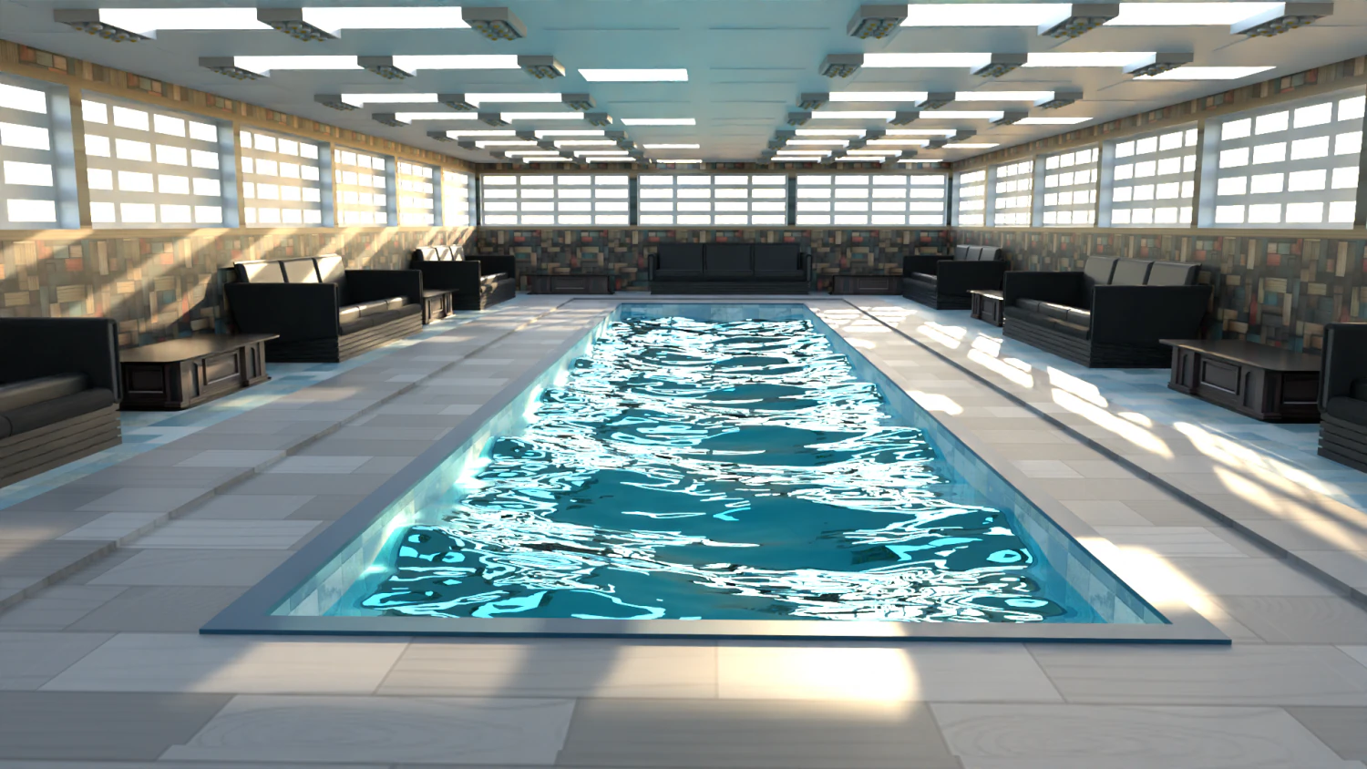 Pool Garden 3D Model .c4d .max .obj .3ds .fbx .stl .blend